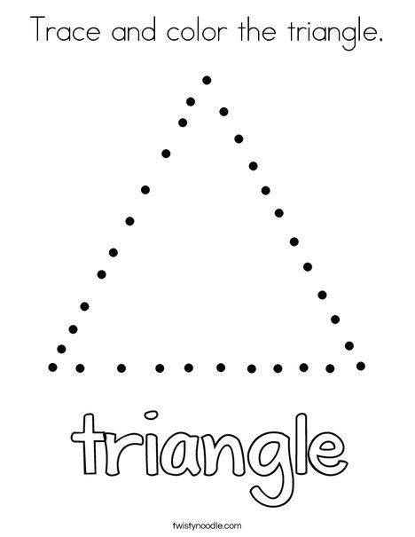 Trace And Color The Triangle Coloring Page Twisty Noodle Shape