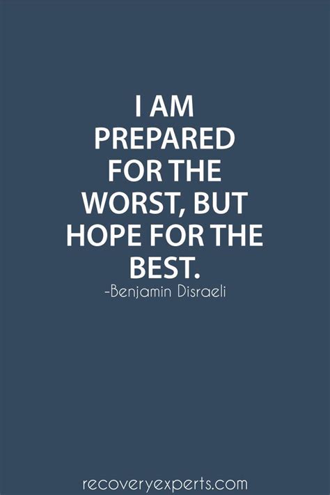 Motivational Quote I Am Prepared For The Worst But Hope