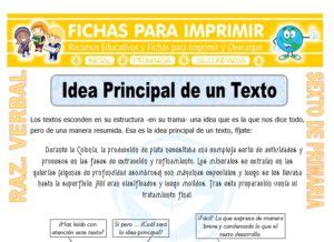 Identificar La Idea Principal De Un Texto Tercer Grado Simplyredesigns