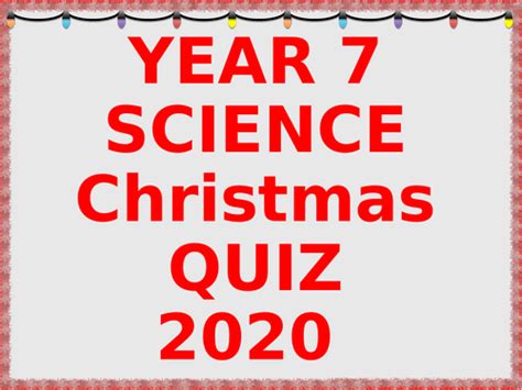 Key Stage 3 Science Christmas Quiz 2020 Teaching Resources