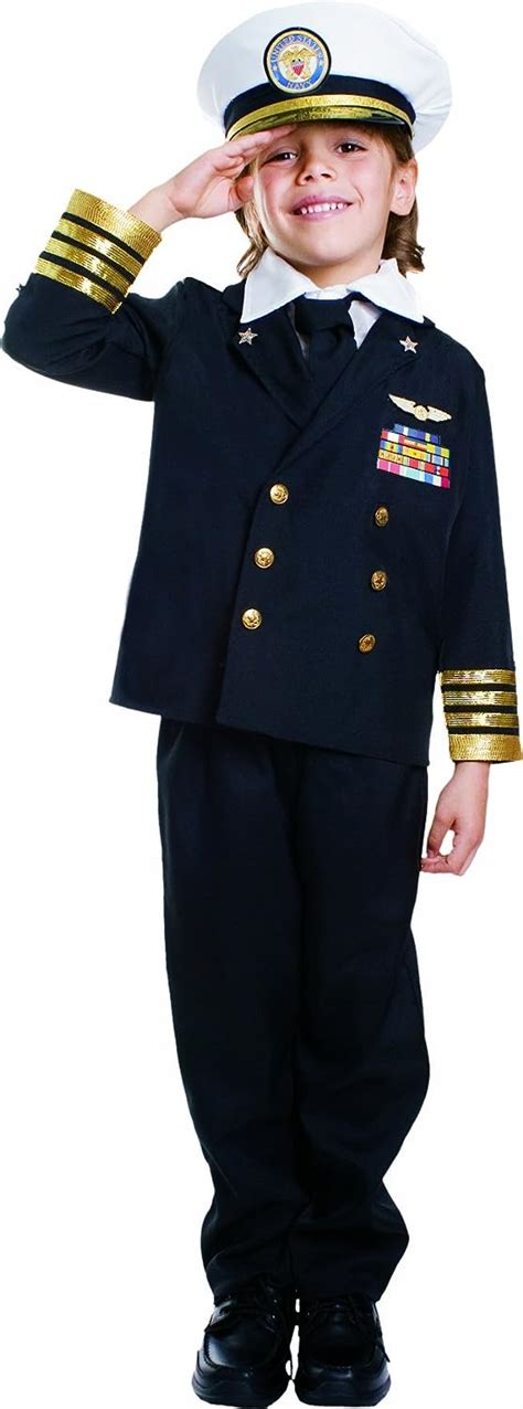 Dress Up America Navy Admiral Costume For Kids Ship