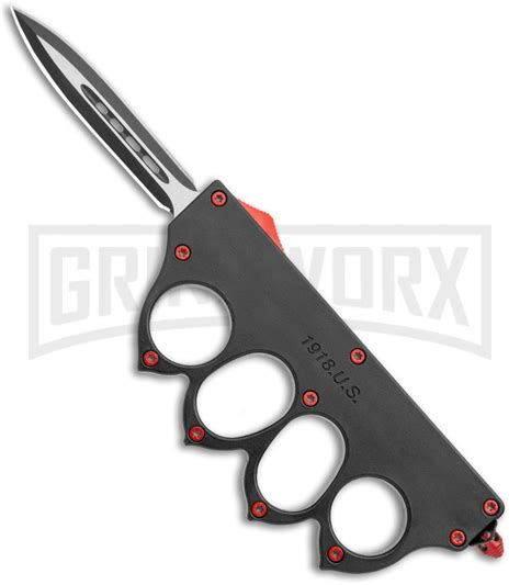 1918 Red Otf Automatic Knuckle Knife Dagger Two Tone Grindworx