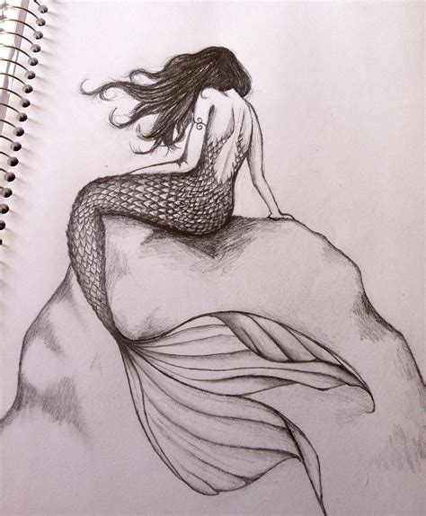 The Little Mermaid Sketch Drawing Mermaid Sketch Mermaid Drawings