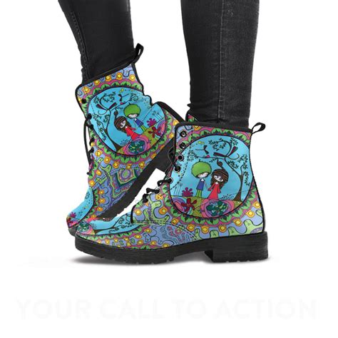 Pure Love Boots Features Eco Friendly Leather With A Double Sided Print