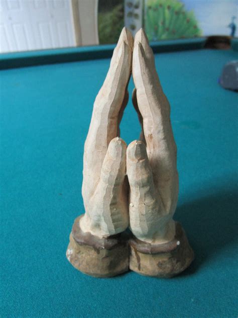 Norleans Japan Chalkware Paperweight Figurine Praying Hands 6 12 91b