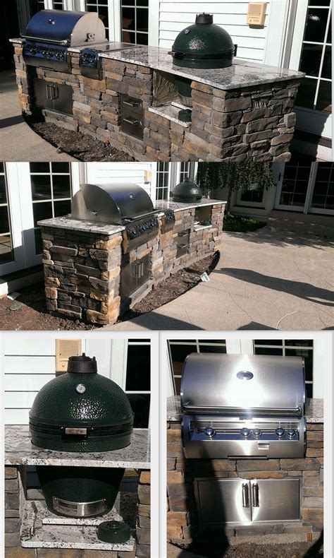 Is the big green egg really worth it? Custom outdoor kitchen with gas grill and Big Green Egg ...