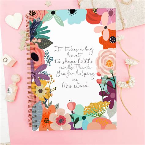 Do you need captions for your perfect instagram pictures? Personalised Thank You Notebook For Teachers 'flowers' By ...
