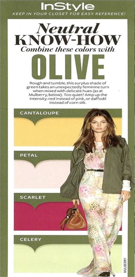 Instyle Neutral Know How What To Pair With Olive Olive Color