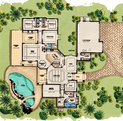 Single Story Mediterranean House Plans Dream Home Luxury Superb Danger