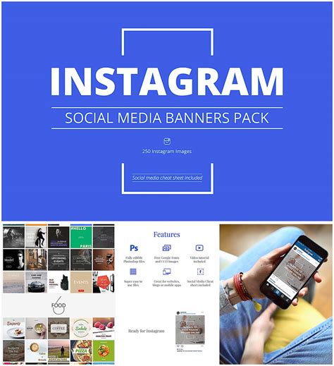 You will enhance your workflow and start hammering out fresh promotional material promptly. Instagram social media banners set | Free download