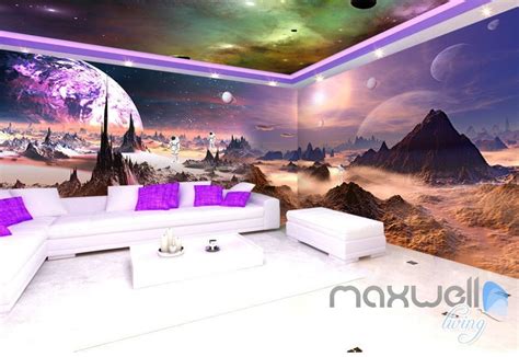 3d Outerspace Universe Galaxy Entire Living Room Office Wallpaper Wall