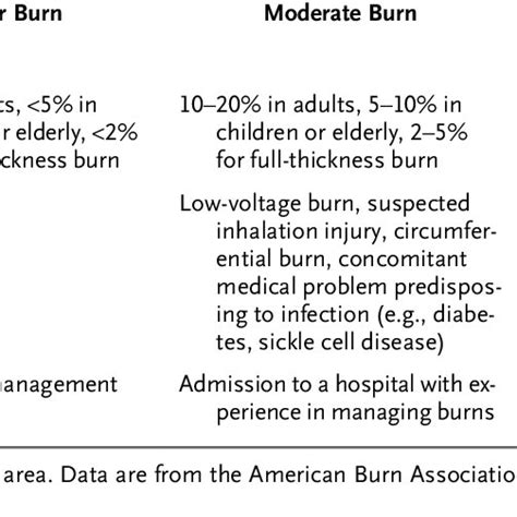 Classification Of Burn Severity Download Table