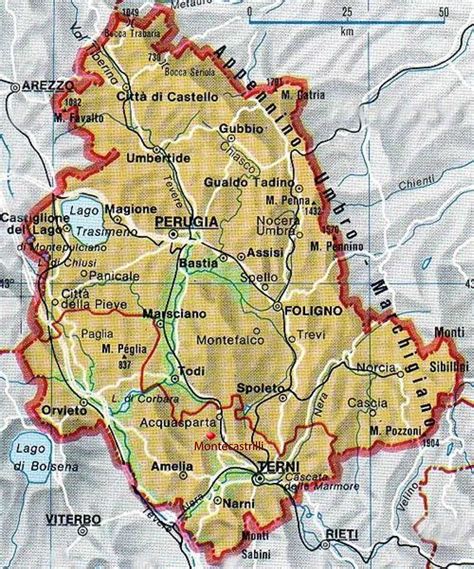 Umbria Political Map Mapsofnet