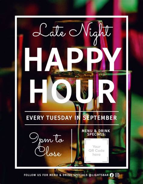Happy Hour Promotional Flyer Template By Musthavemenus