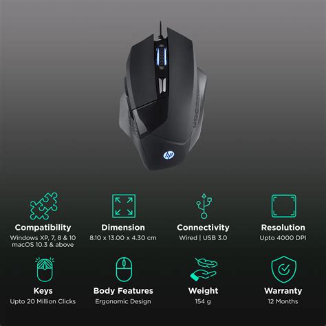 Buy Hp G200 Wired Optical Gaming Mouse With Customizable Buttons 4000
