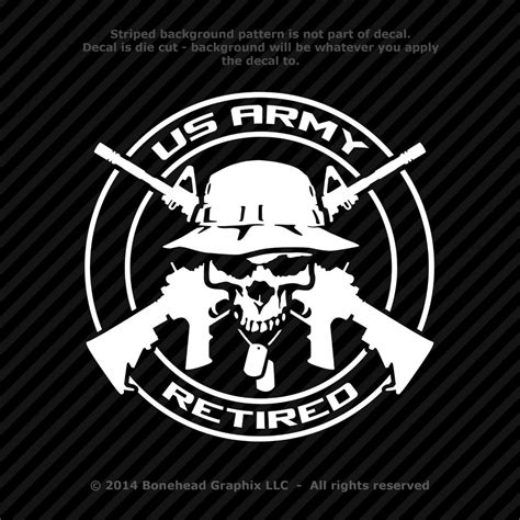 Us Army Retired Logo Decal Skull Military Vinyl Decal