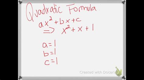 If it is, completing the square is. Quadratic Formula - Find a, b, c - YouTube