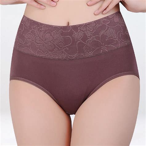 Women Ladies Sexy Fashion Floral Briefs High Rise Seamless Panties Cotton Underwear Underpants