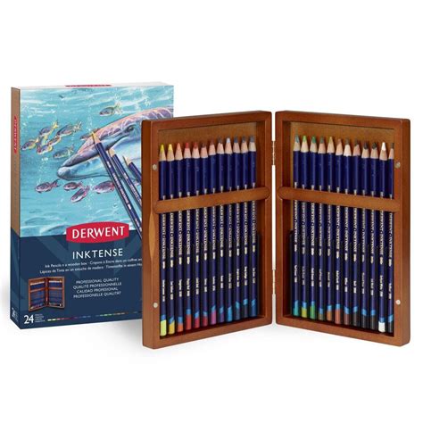Derwent Inktense Pencils Wooden Box Art Supplies From Crafty Arts Uk