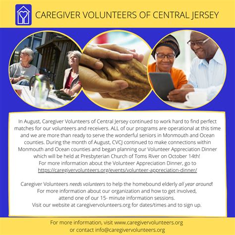 September Caregiver Volunteers Congregation Connection