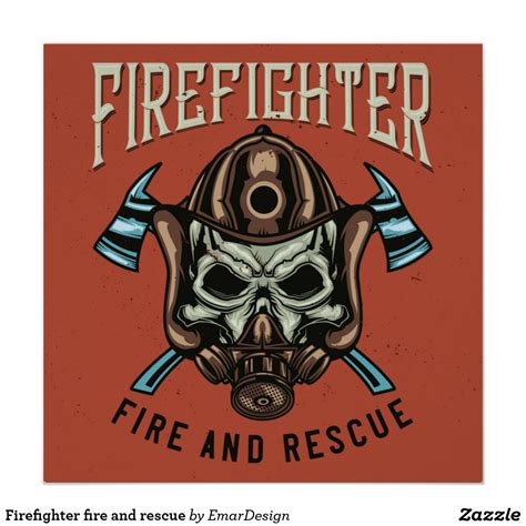 Firefighter Fire And Rescue Poster In 2021 Firefighter Rescue