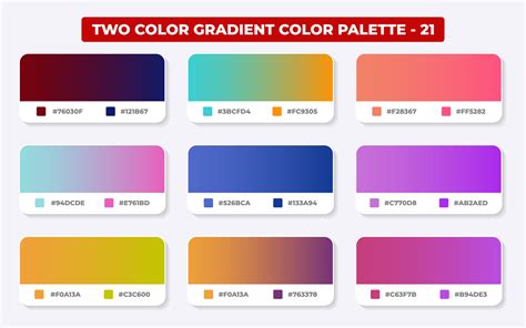 Gradient Color Palette With Color Codes In Rgb Or Hex Catalog Trendy