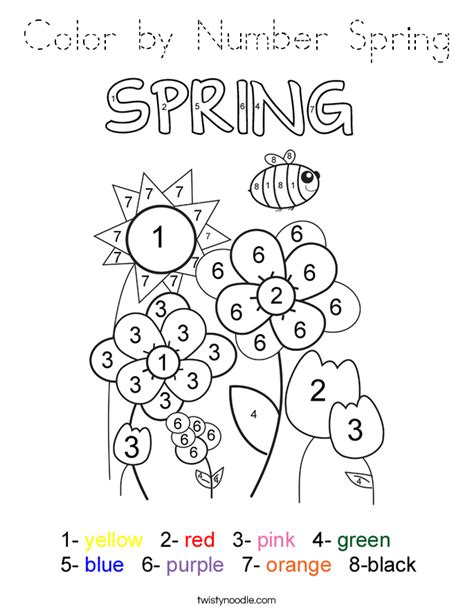 They're also a great educational tool to help your kid get more familiar with the abcs. Color by Number Spring Coloring Page - Tracing - Twisty Noodle