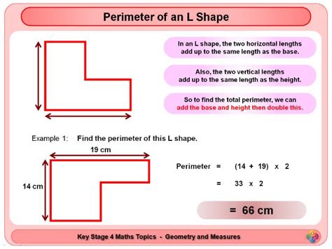 My question is how to get the perimeter (red contour passing through all boundary points)?? Perimeter of Rectangle and an L Shape KS4 | Teaching Resources