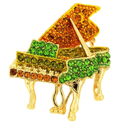 Multicolor Golden Piano Crystal Pin Brooch Brooch Pin Brooch Custom