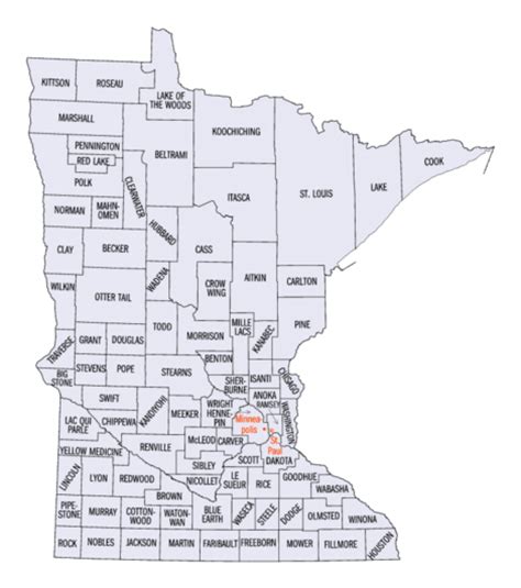 Minnesota State Map With Counties Printable Map