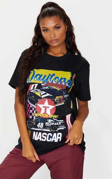 Black Racing Car Printed T Shirt Tops Prettylittlething Aus