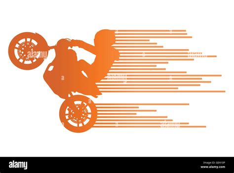 Motorbike Rider Vector Background Trick Stunt Illustration Concept Made