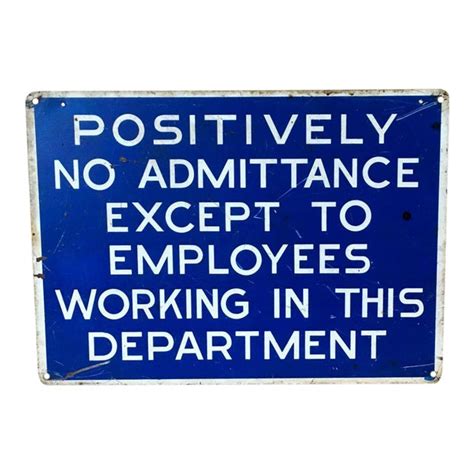 Vintage Metal Employees Only Industrial Sign Chairish