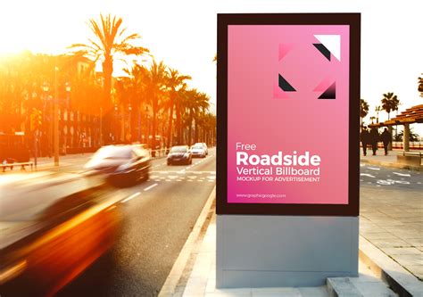 roadside vertical billboard mockup  behance