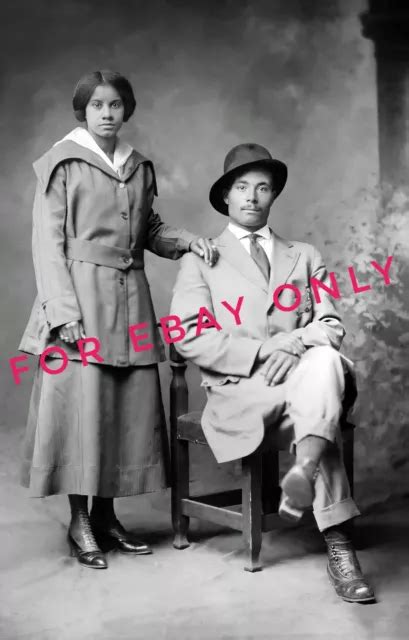 Vintage Old 1930s Photo Reprint Of An African American Black Couple Man Woman 990 Picclick