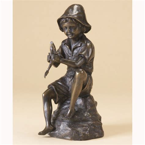 Bronze Boy With Fish Fountain