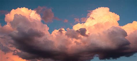 Cumulus Clouds At Sunset Stocksy United Sky Moon Sky Sea Sky