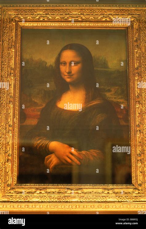 Mona Lisa Von Leonardo Da Vinci In Der Großen Galerie Des Louvre In