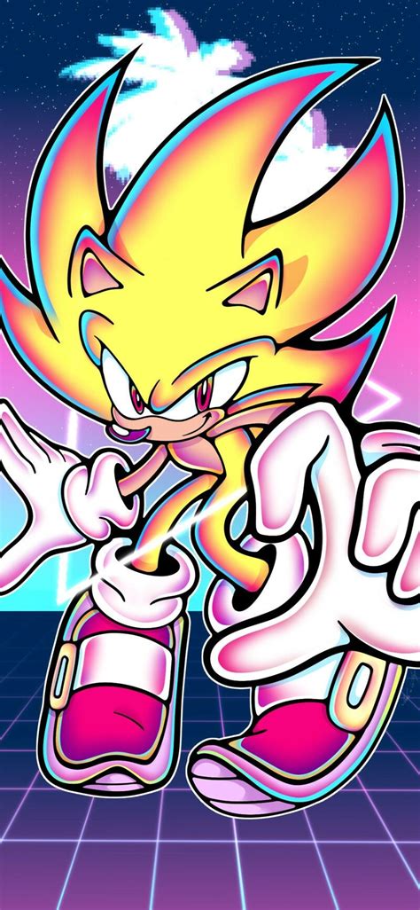An Image Of Sonic The Hedge Character With Pink And Yellow Colors On