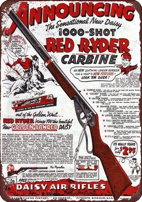 Isaric Tin Sign 1940 Daisy Red Ryder Bb Gun Vintage Look Reproduction 8