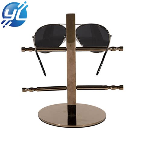 Customized Counter Stainless Steel Glasses Display Stand For Sunglasses