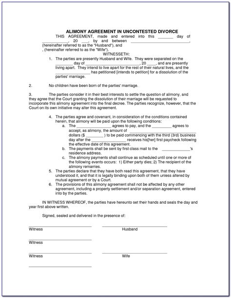 Free Printable Uncontested Divorce Forms Georgia Form Resume