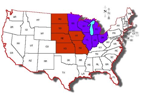 Midwest Region Map With Capitals