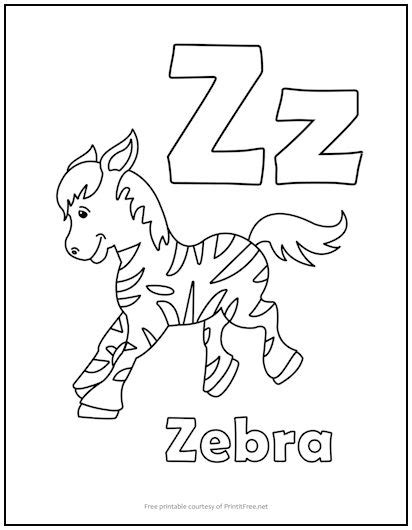 Letter Z Coloring Pages Kindergarten Letters