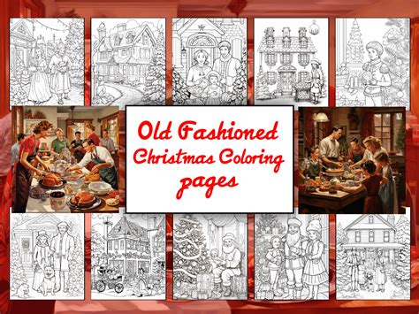 Old Fashioned Christmas Coloring Pages Graphic By Loca Shop4 · Creative