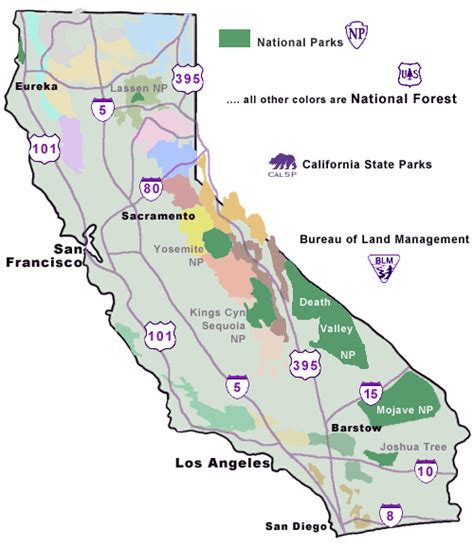 Map Of National Forests In California Cities And Towns Map