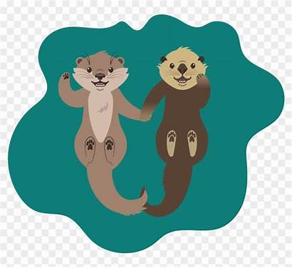 Hands Holding Sea Otters Clipart Transparent Pngfind