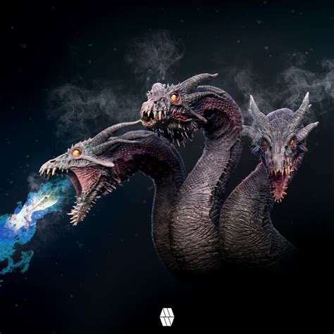 Artstation Hydra Dragon Concept Bust Marcus Whinney Dragon Art
