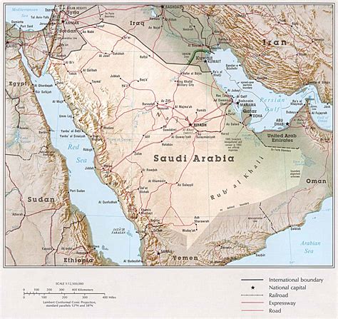 Online Maps Saudi Arabia Relief Map