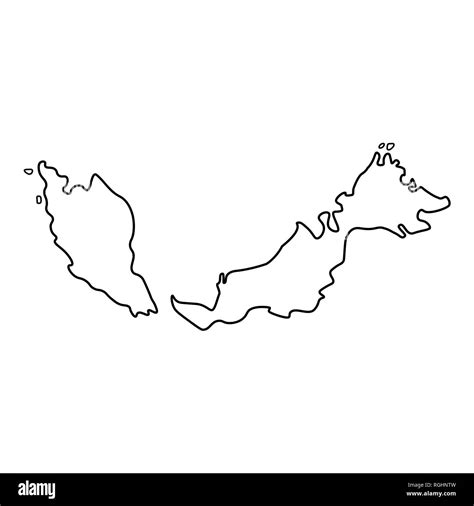 Mapa De Malasia Esquema Silueta De Malasia Mapa Ilustración